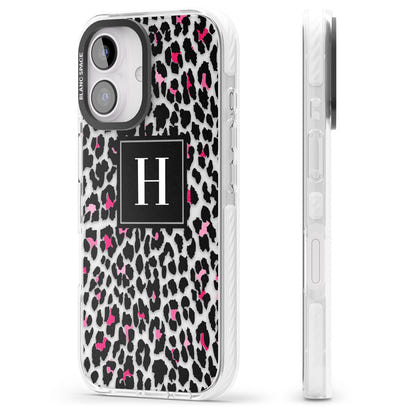 Personalised Clear Pink Leopard Monogram