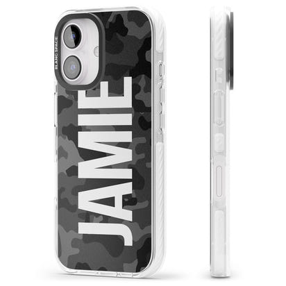 Personalised Black Camo Name Vertical