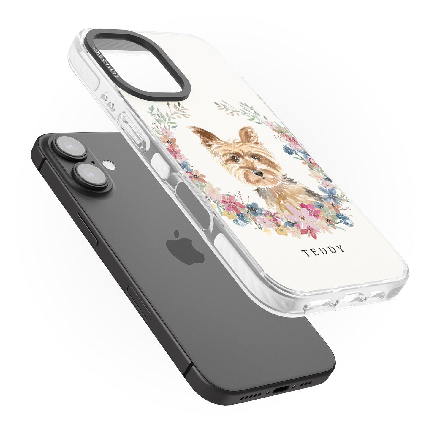 Personalised Yorkshire Terrier Floral Portrait