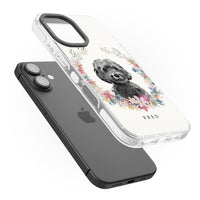 Personalised Black Cockapoo Floral Portrait