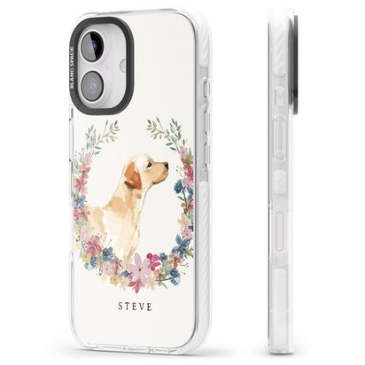 Personalised Yellow Labrador Floral Portrait