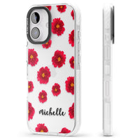 Personalised Red Peonies & Cursive