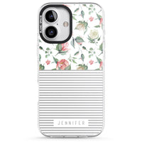 Personalised Light Floral Pattern & Stripes