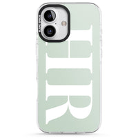 Lettres personnalisées blanches et vert d'eau