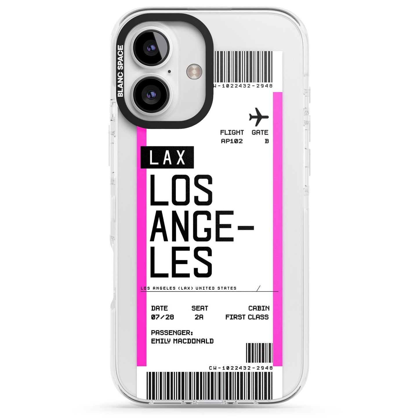 Personalisierte Bordkarte für Los Angeles
