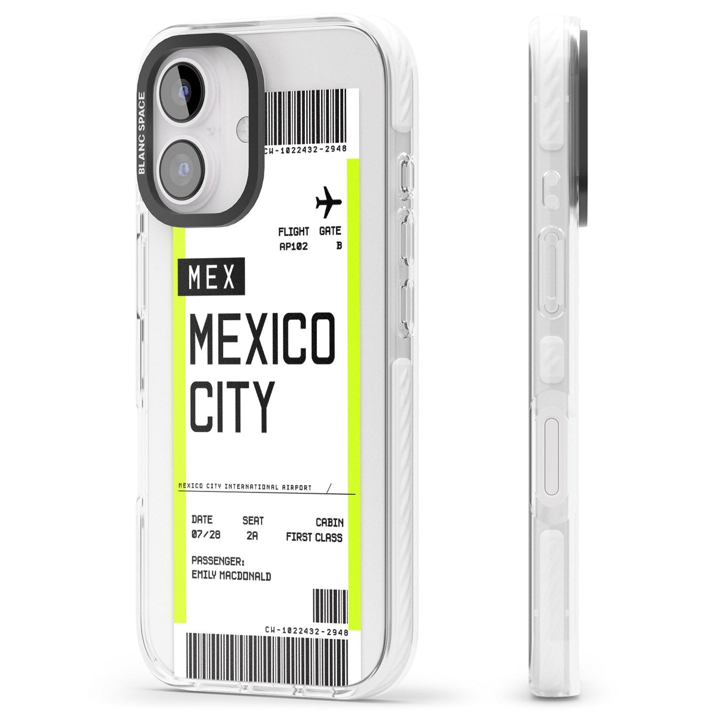 Carte d'embarquement personnalisée pour Mexico