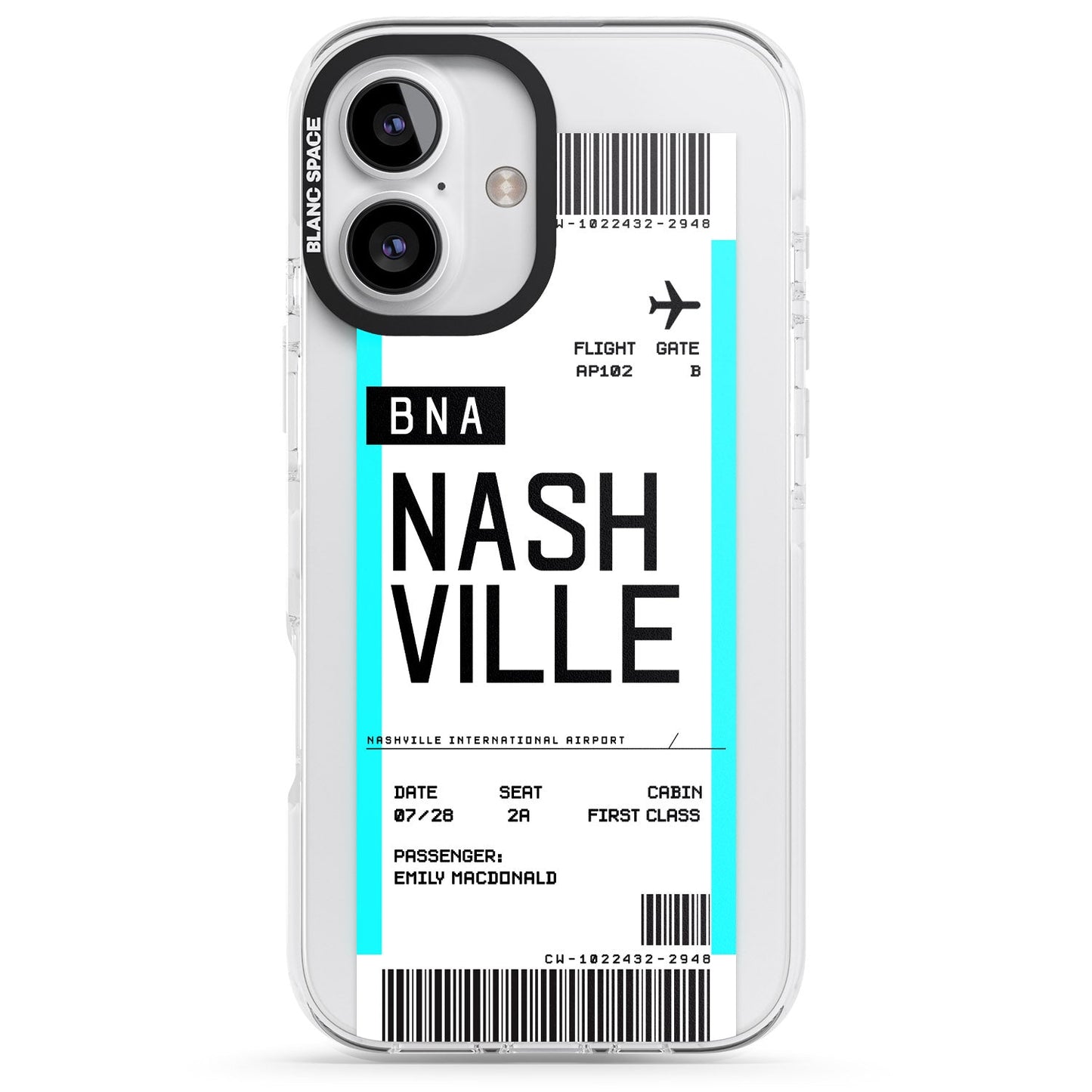Carte d'embarquement personnalisée pour Nashville