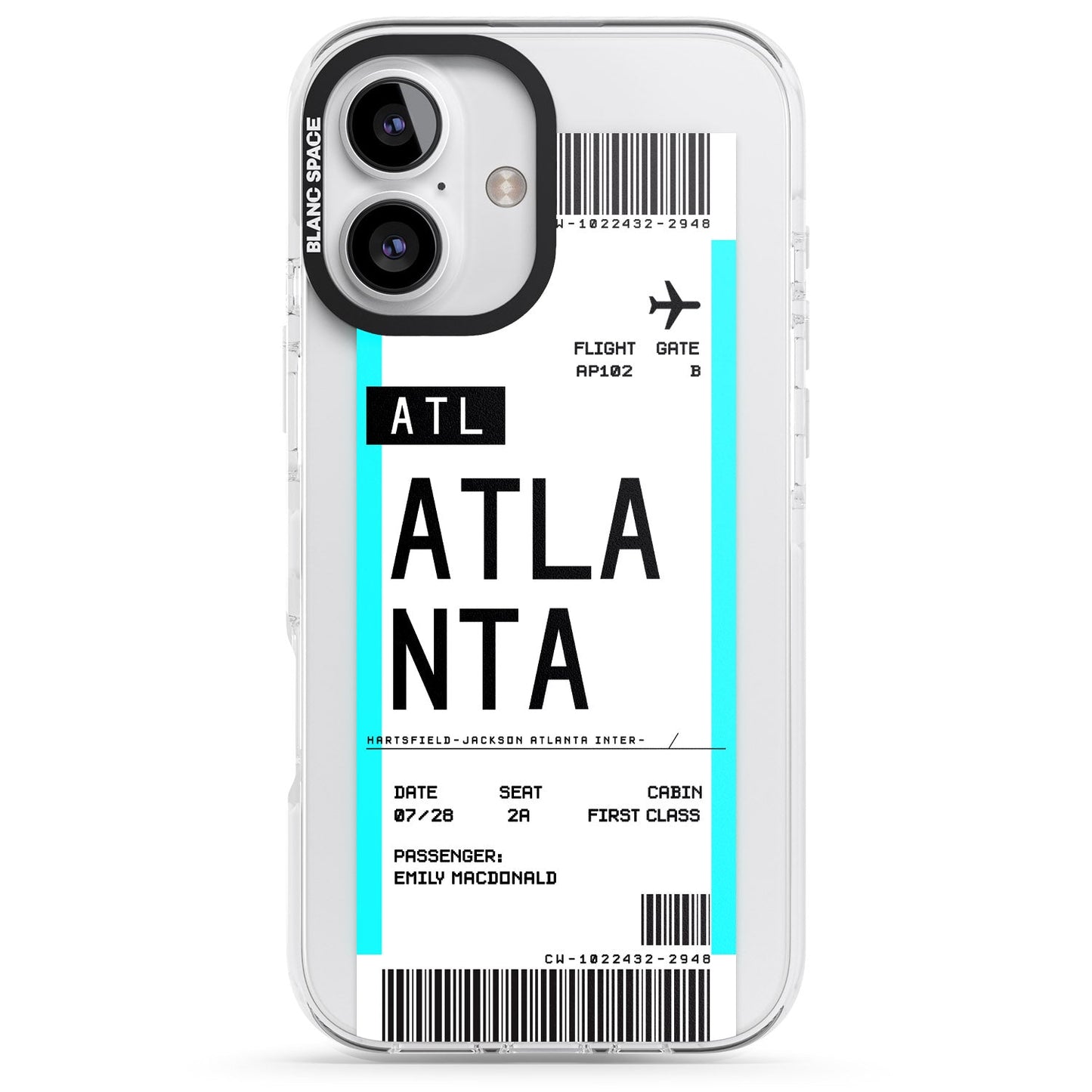 Personalisierte Atlanta-Bordkarte