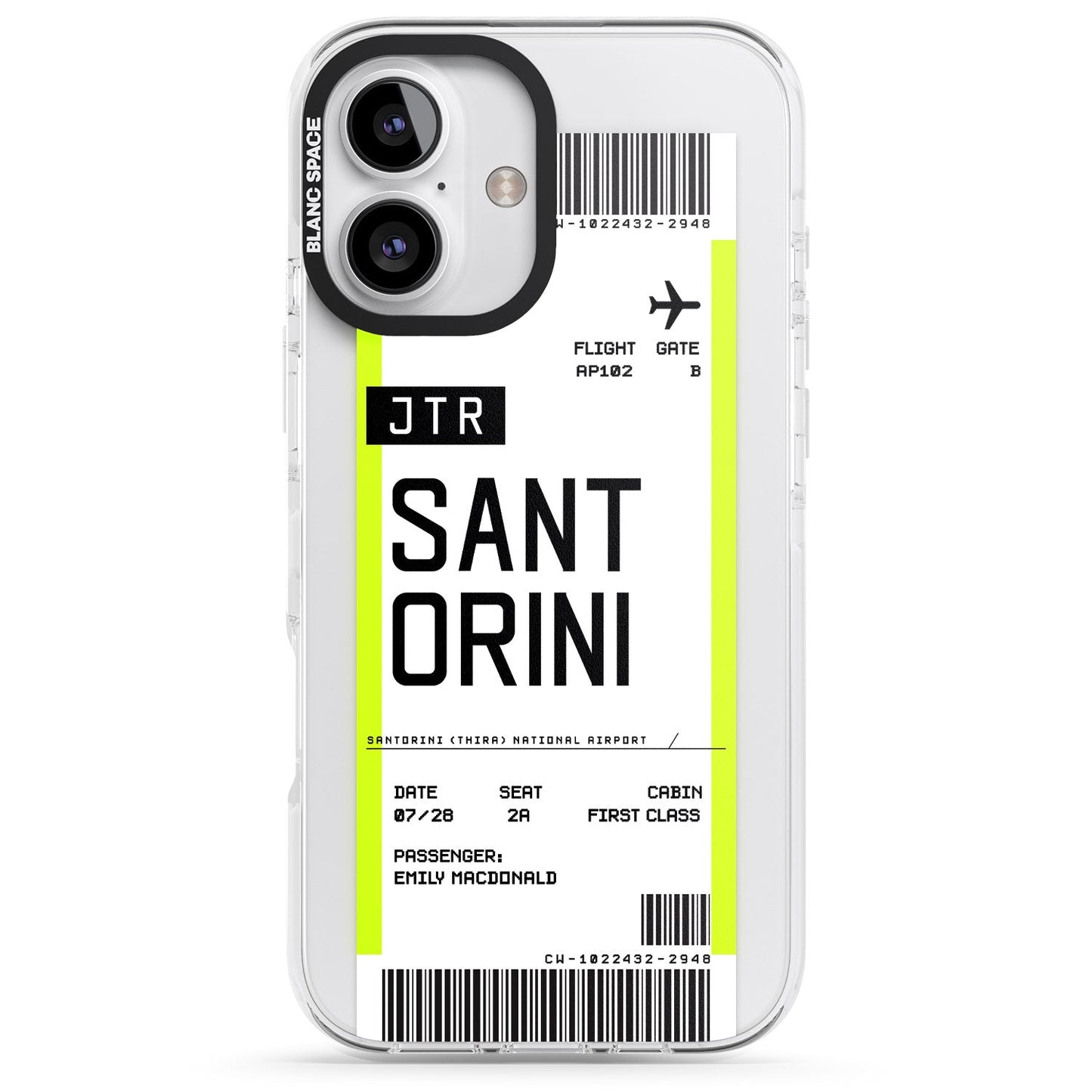 Personalisierte Bordkarte für Santorini