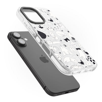 Cartoon Cat Collage Black & White