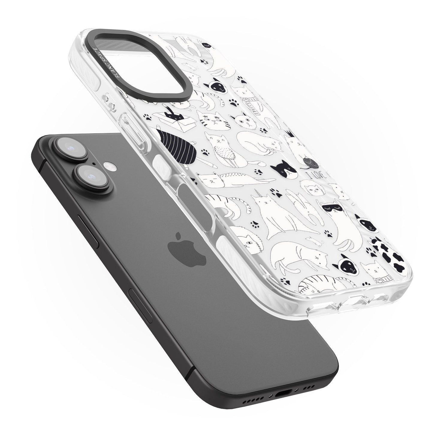 Cartoon Cat Collage Black & White