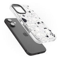 Cartoon Cat Collage Black & White