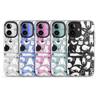 Cartoon Cat Collage Black & White