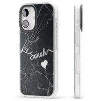 Personalised Black Marble Heart