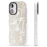 Abstract Line Art White Beige