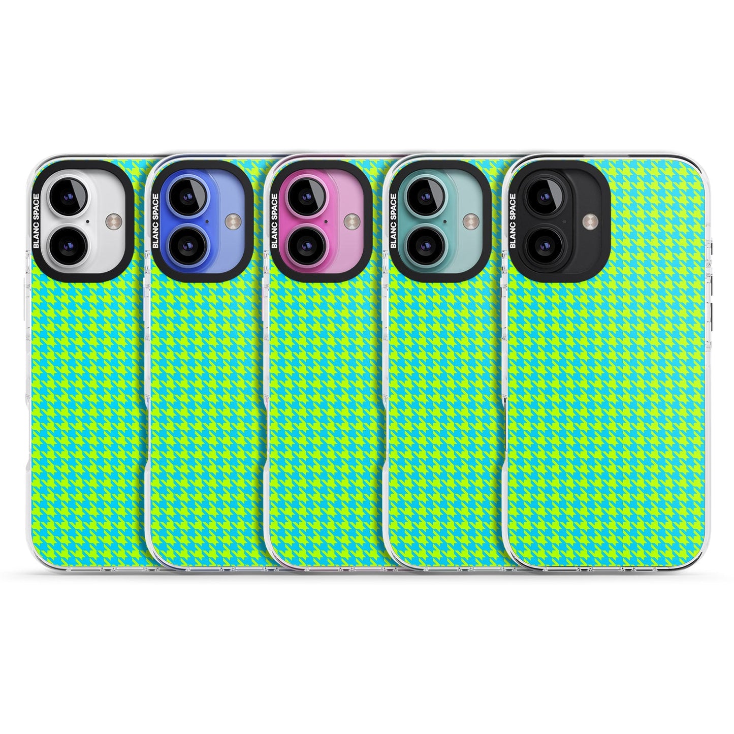 Neon Lime & Turquoise Houndstooth