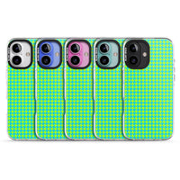 Neon Lime & Turquoise Houndstooth
