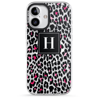 Personalised Clear Pink Leopard Monogram