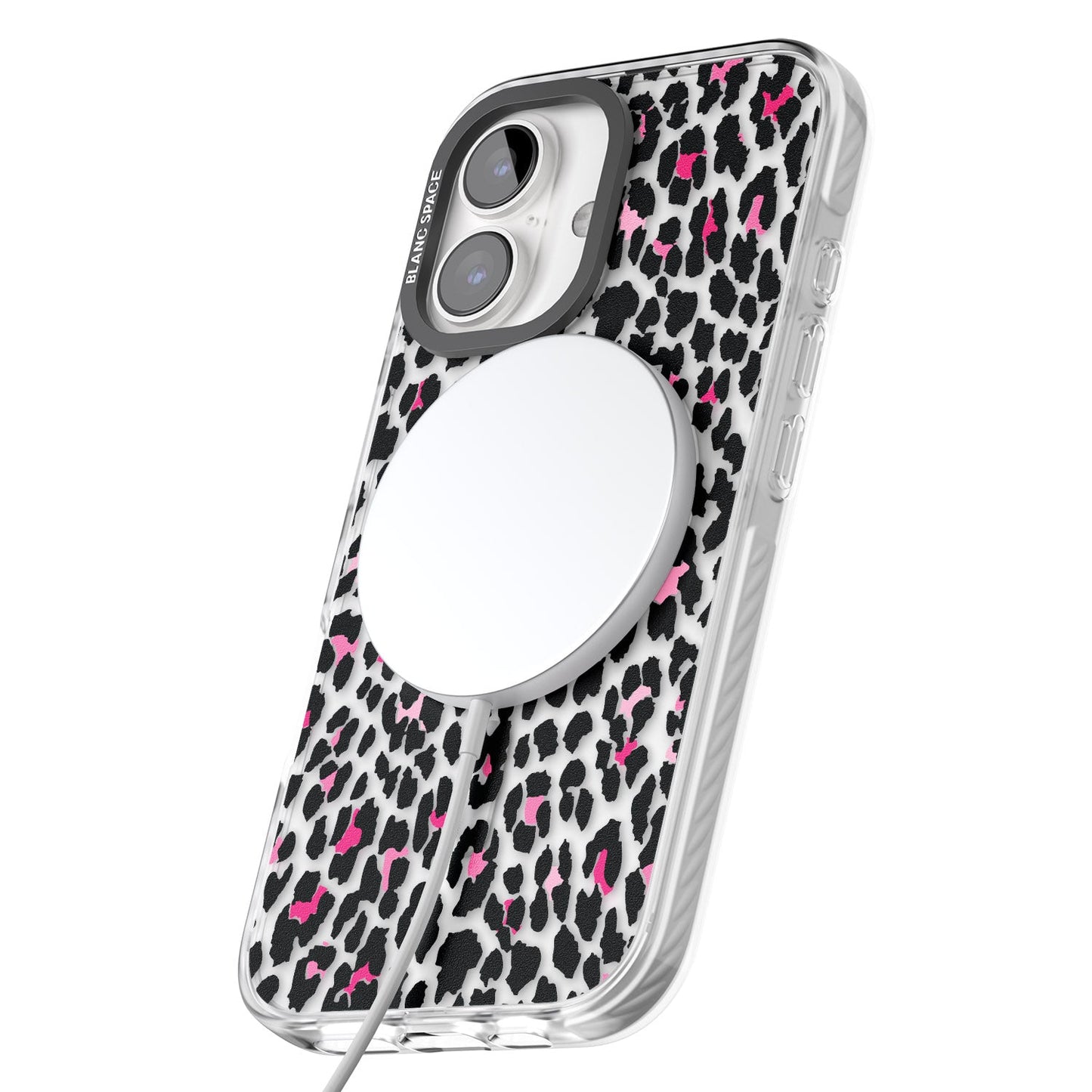 Personalised Clear Pink Leopard Monogram