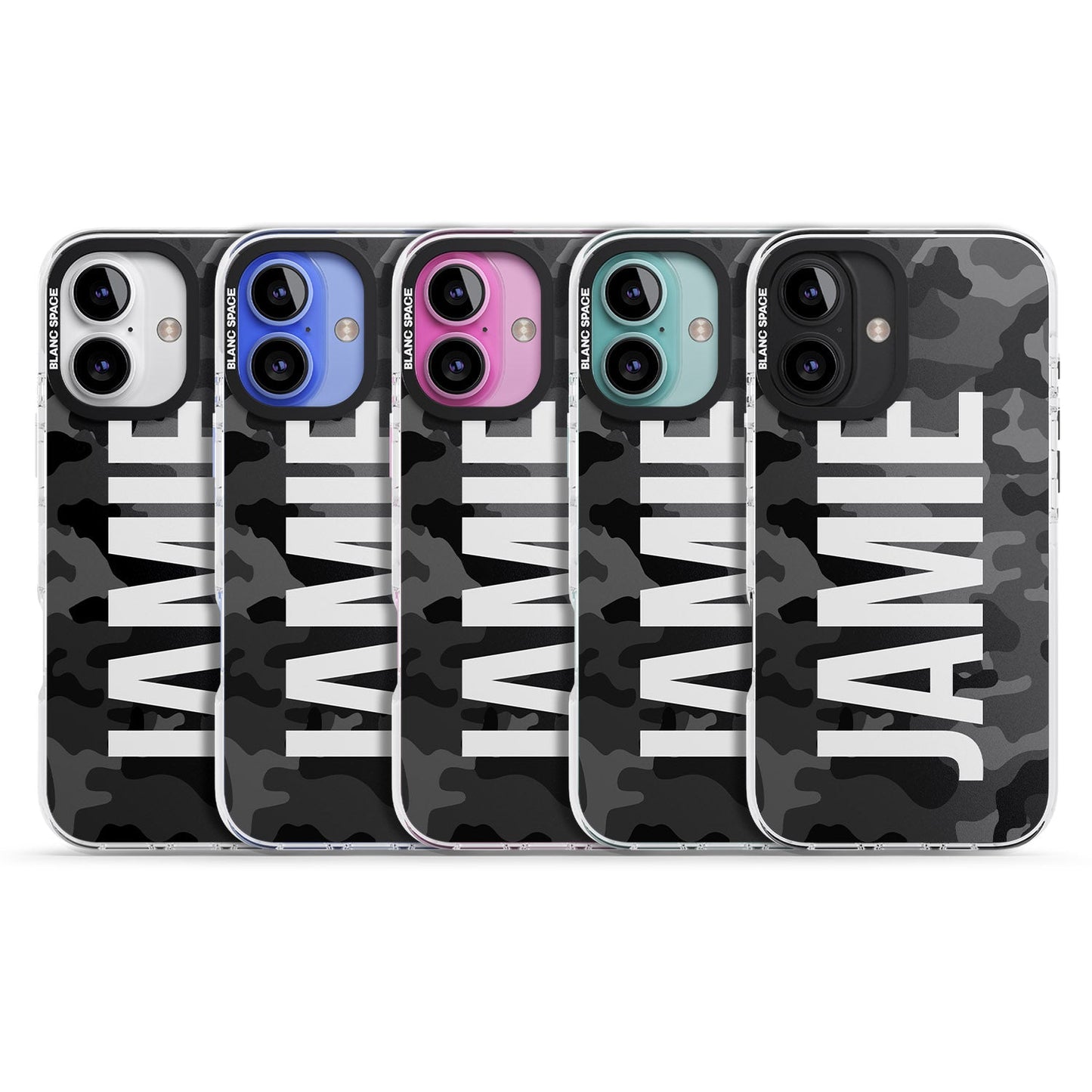 Personalised Black Camo Name Vertical
