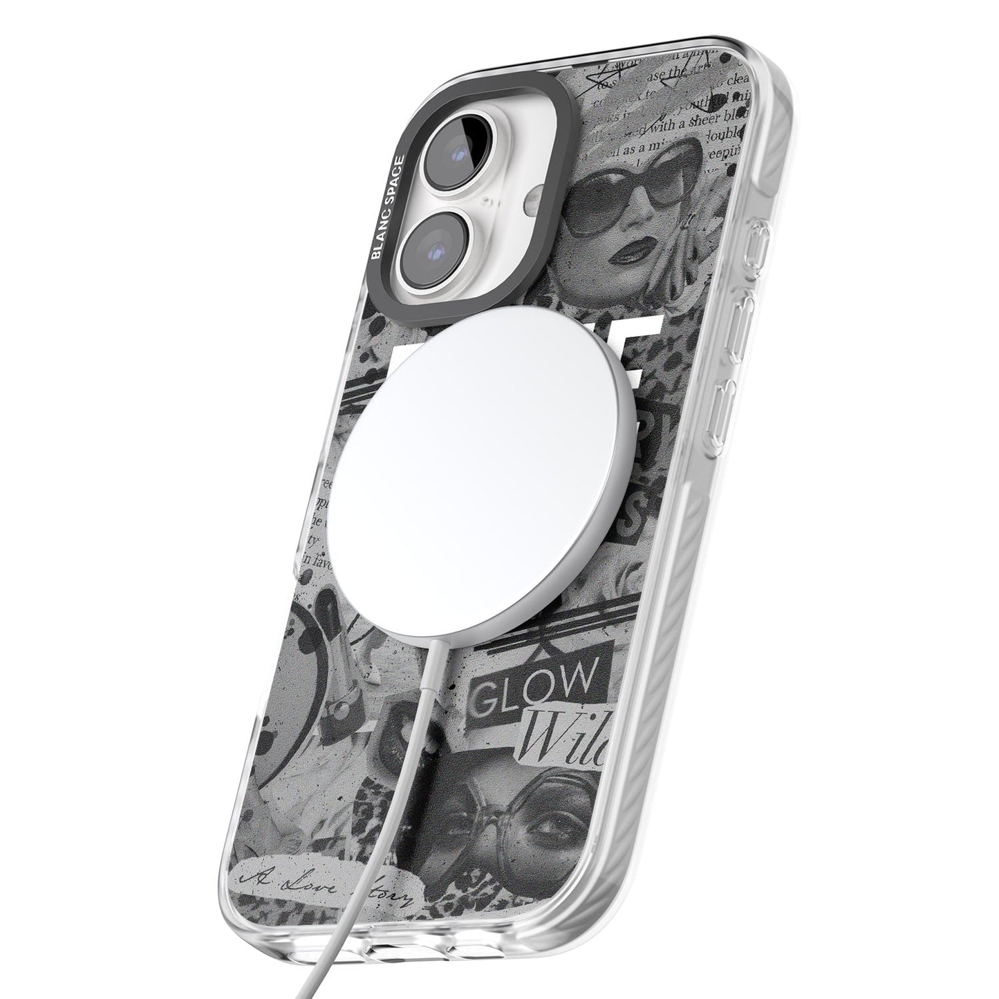 Personalisierte Vintage-Collage in Graustufen