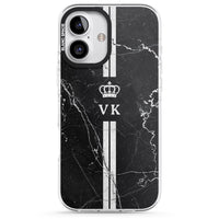 Personalised Black Marble Stripe Initials