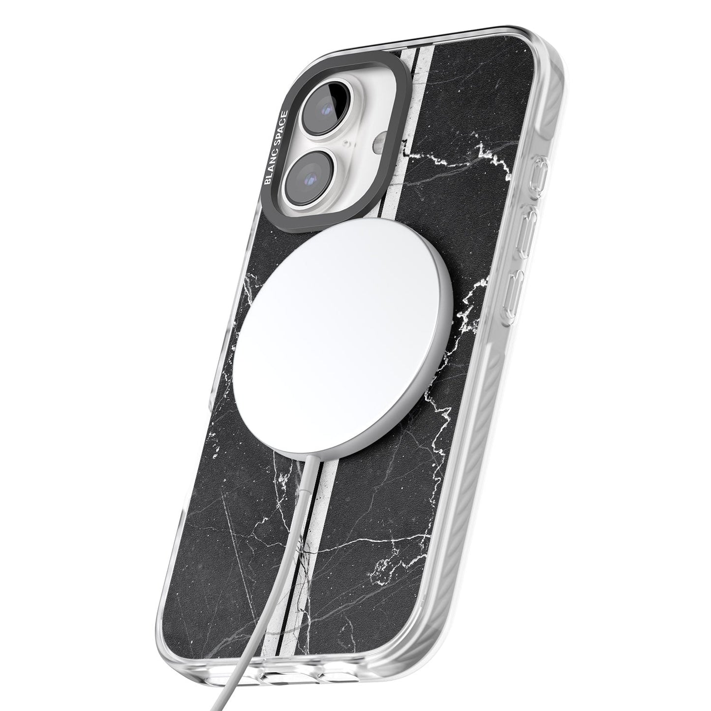 Personalised Black Marble Stripe Initials