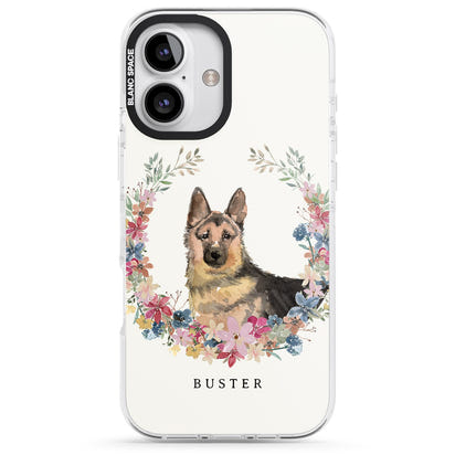 Personalised German Shepherd Floral Portrait