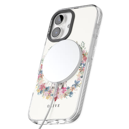 Personalisiertes Blumenporträt eines schwarzen Cocker Spaniels