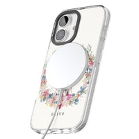 Personalisiertes Blumenporträt eines schwarzen Cocker Spaniels