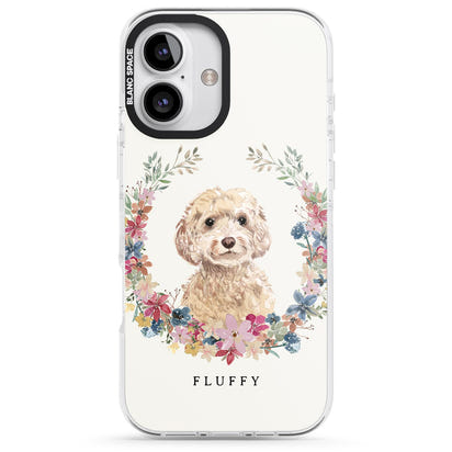 Personalised Champagne Cockapoo Floral Portrait