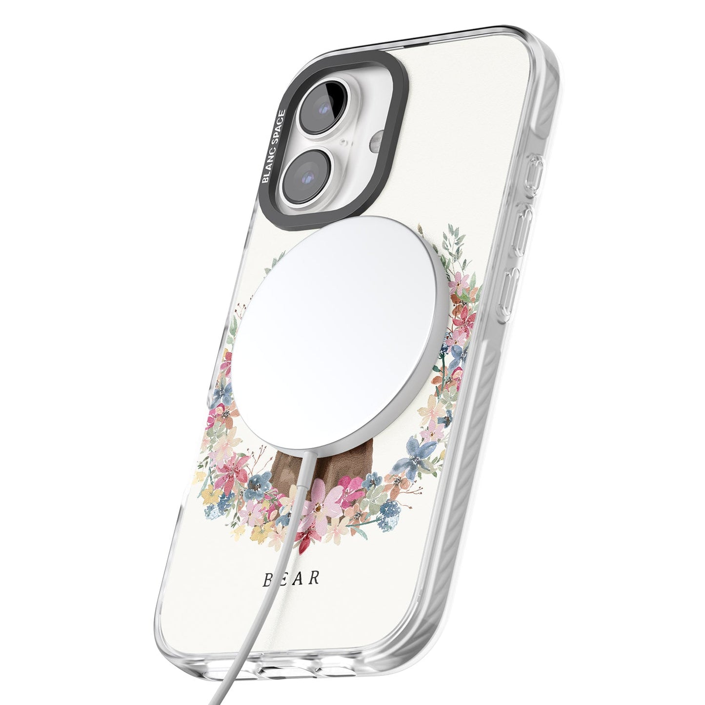 Personalised Chocolate Labrador Floral Portrait