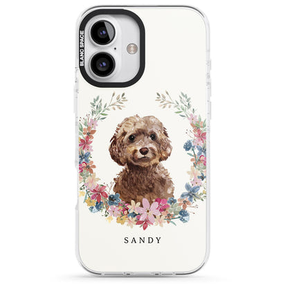 Personalised Brown Cockapoo Floral Portrait