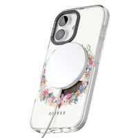 Personalised Black & Tan Dachshund Floral Portrait