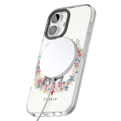 Personalised Watercolor Schnauzer Floral Portrait