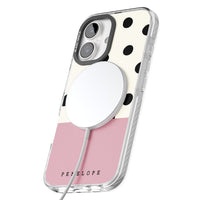 Personalised Pink Border Polka Dot