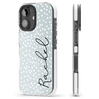 Écriture cursive verticale personnalisée et points