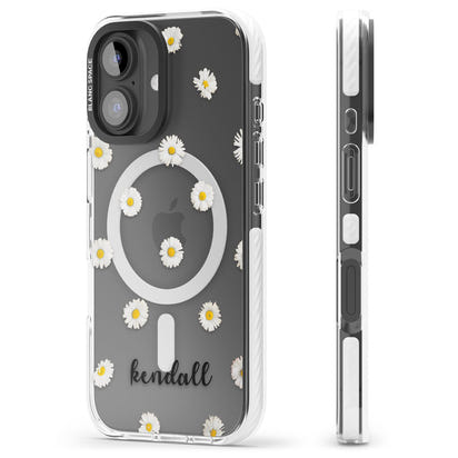 Personalised White Daisies & Cursive