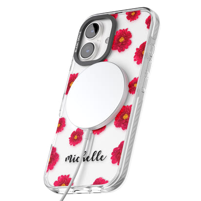 Personalised Red Peonies & Cursive