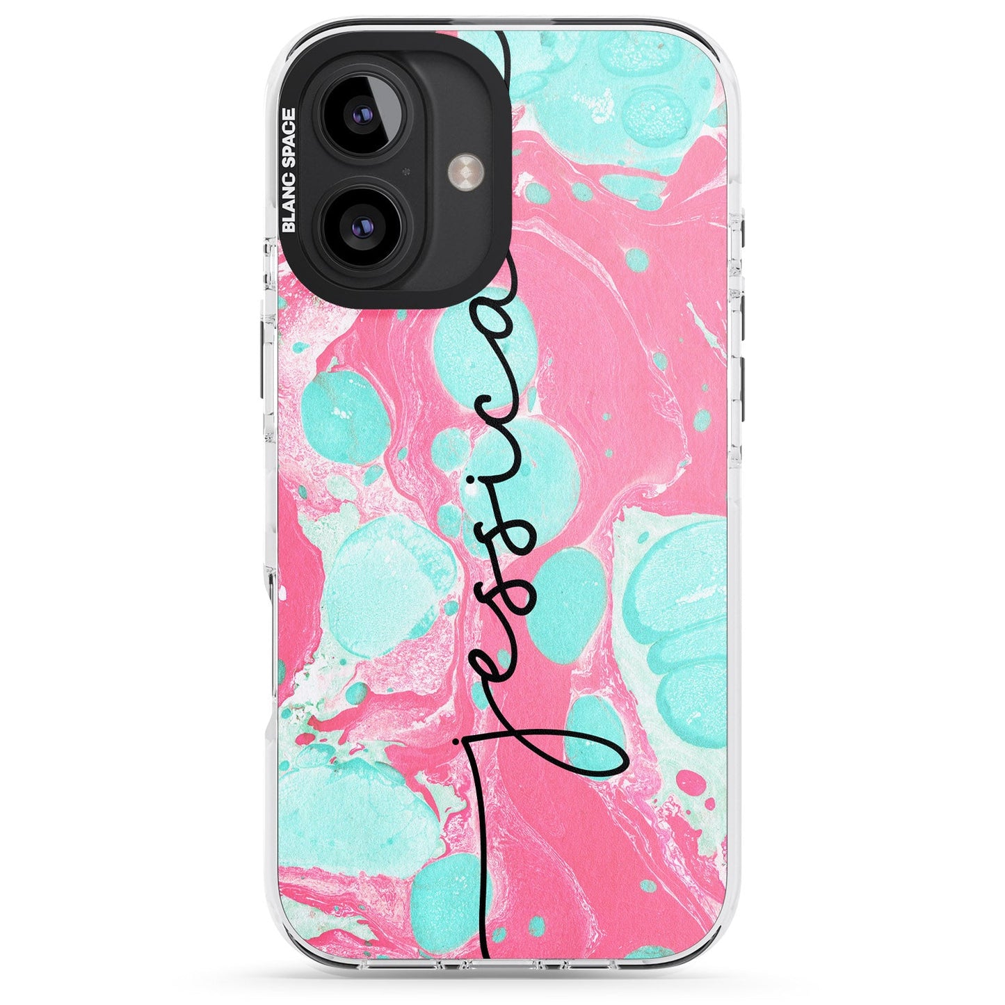 Personalised Turquoise & Pink Marbled