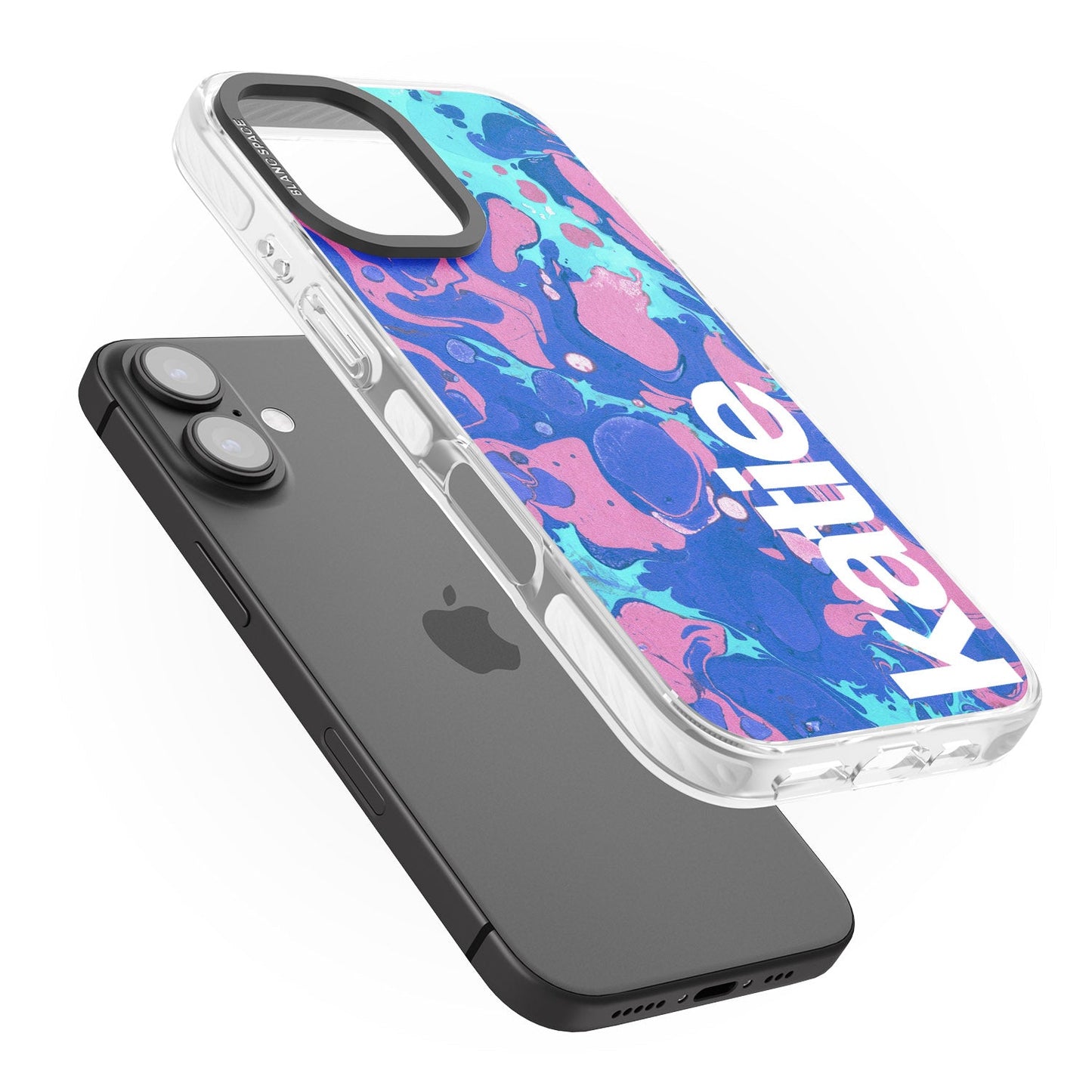 Personalisiertes marineblau-türkisfarbenes Marmor-Design