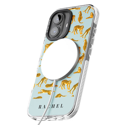 Personalised Turquoise Tiger Pattern
