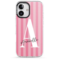 Personalised Pink Stripes Initial