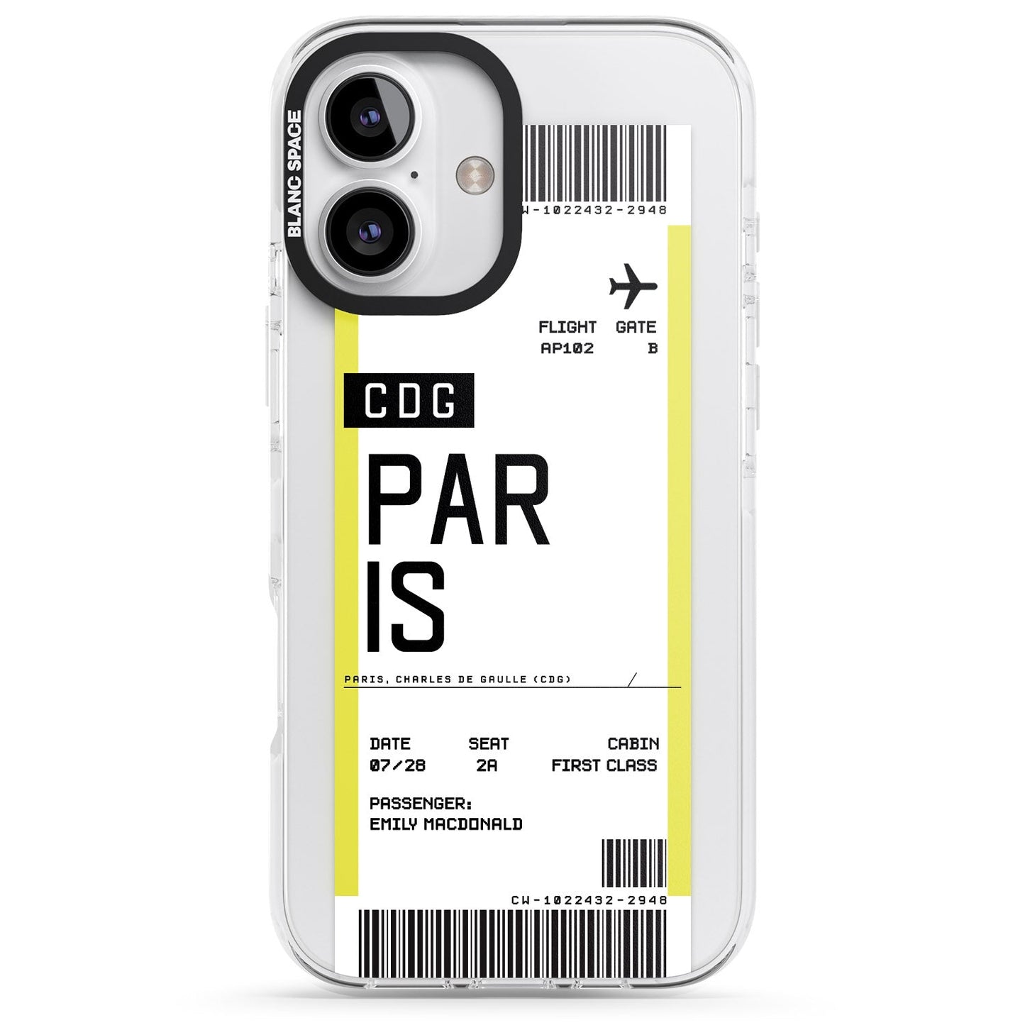 Personalised Paris Boarding Pass