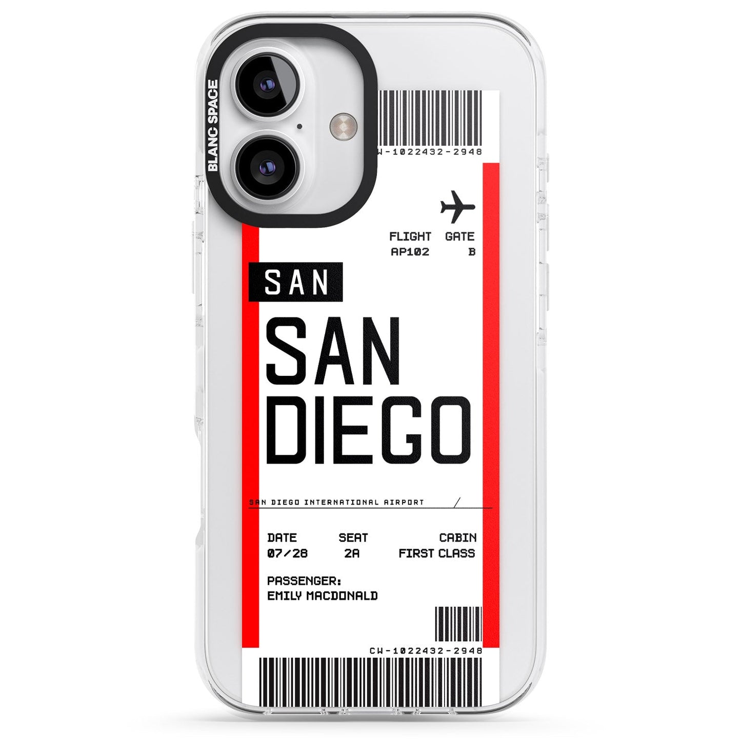 Personalised San Diego Boarding Pass