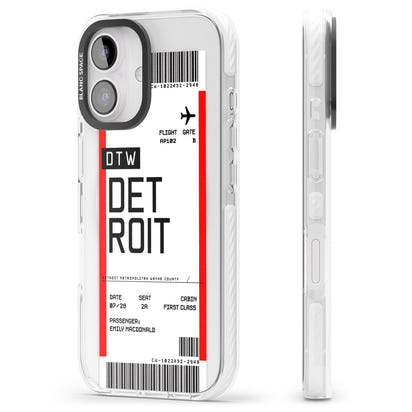 Carte d'embarquement personnalisée pour Détroit