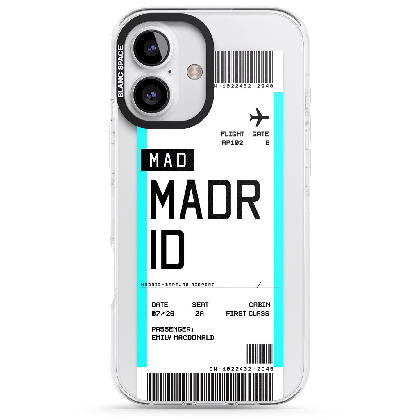 Personalised Madrid Boarding Pass