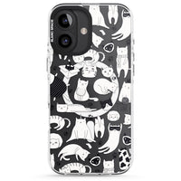 Cartoon Cat Collage Black & White