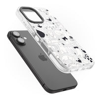 Cartoon Cat Collage Black & White