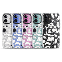 Cartoon Cat Collage Black & White